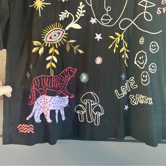 JOHNNY WAS • Soho puff sleeve top • Small - embroidered black - Picture 8 of 11